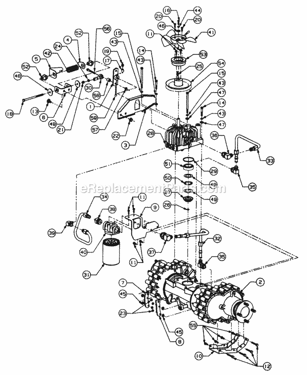 Transmission Mount Diagram and Parts List for 4815F 556C465M100 Cub Cadet Lawn Mower